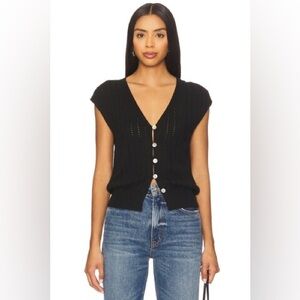 Nation LTD Morganna Sweater Vest in Jet Black, Size XS